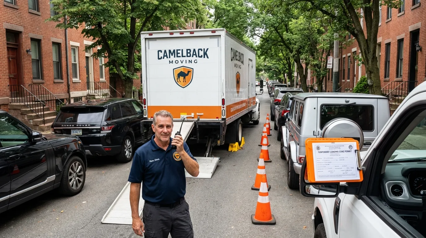 City street loading permit setup in Delmar, NY